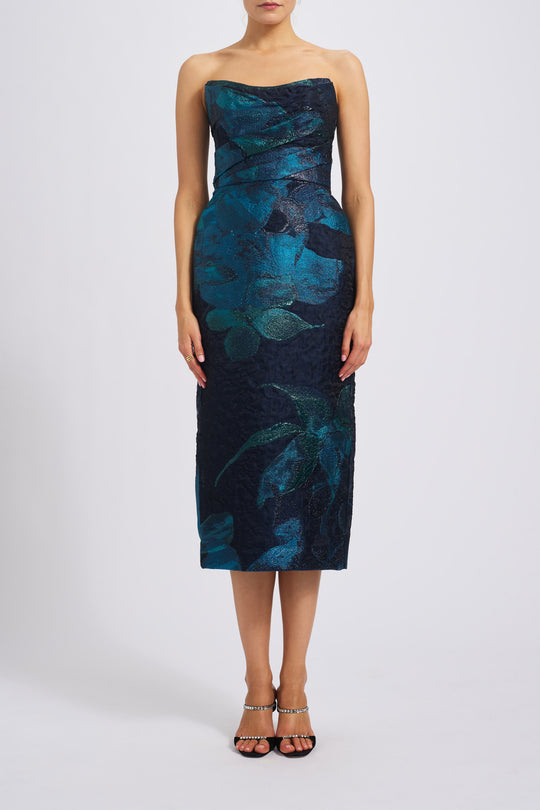 Cloqué Strapless Cocktail Dress, $1,295, dress from Collection Evening by Amsale, Fabric: cloque