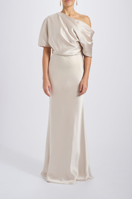 The Slouch Dress, $495, dress from Collection Evening by Amsale, Fabric: fluid-satin