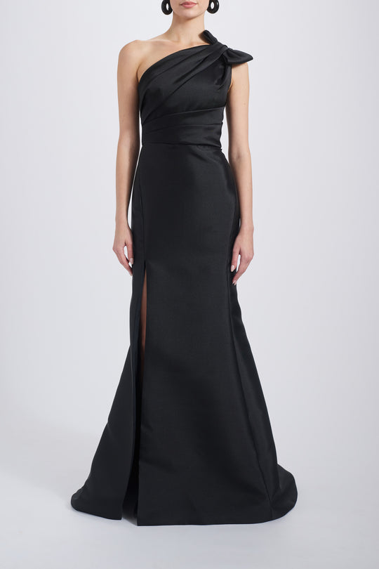 Mikado Draped Bodice Gown, $895, dress from Collection Evening by Amsale, Fabric: mikado