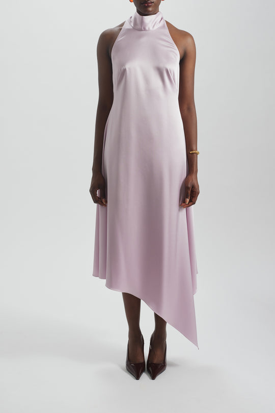 Asymmetric Halter Dress, $1,250, dress from Collection Evening by Amsale, Fabric: satin