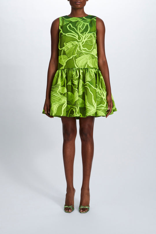 Jacquard Mini Trapeze Dress, $945, dress from Collection Evening by Amsale, Fabric: jacquard