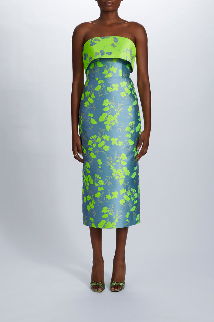 Product Floral Jacquard Tea-Length Dress Image
