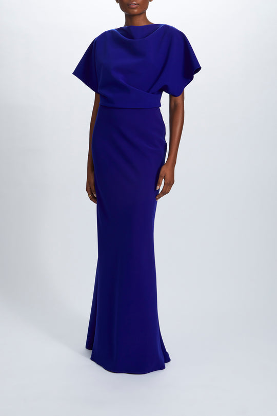 Crepe Draped Gown, $595, dress from Collection Evening by Amsale, Fabric: italian-stretch