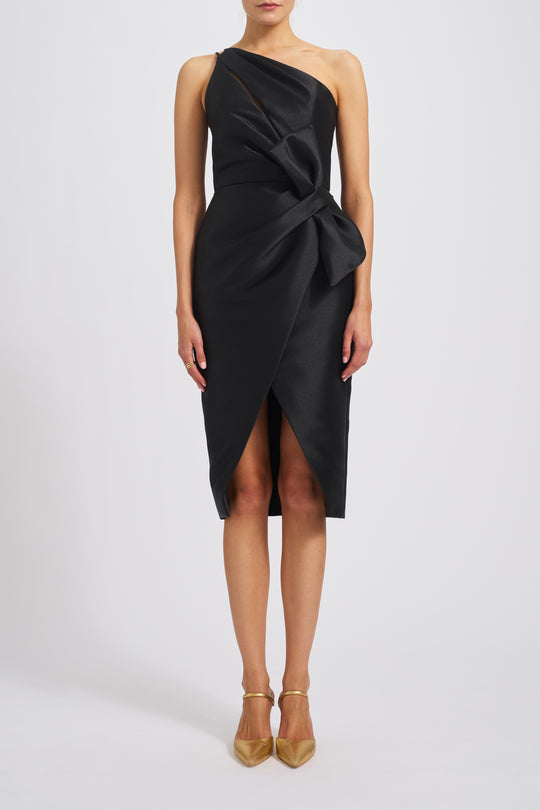 Mikado One Shoulder Bow Dress, $385, dress from Collection Evening by Amsale, Fabric: mikado
