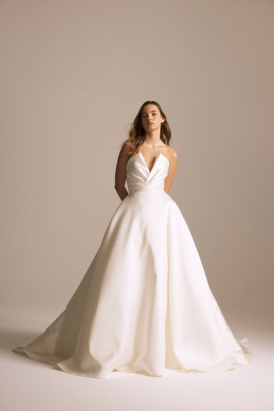 Bristol, $3,995, dress from Collection Bridal by Nouvelle Amsale, Fabric: mikado