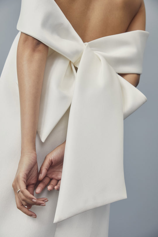 Bow Back Dress, $225, dress from Collection Little White Dress by Amsale
